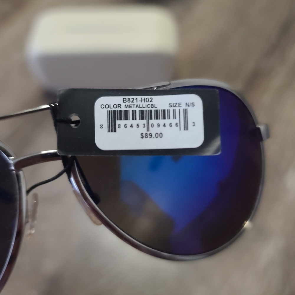 Metallic Blue Aviator Sunglasses